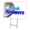 Signmission Fresh Steamers Yard Sign & Stake outdoor plastic coroplast window, C-2436 Fresh Steamers C-2436 Fresh Steamers - alternate 1